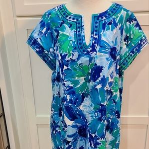 NWT Pappagallo Printed Dress Embroidered Detailing on Edges